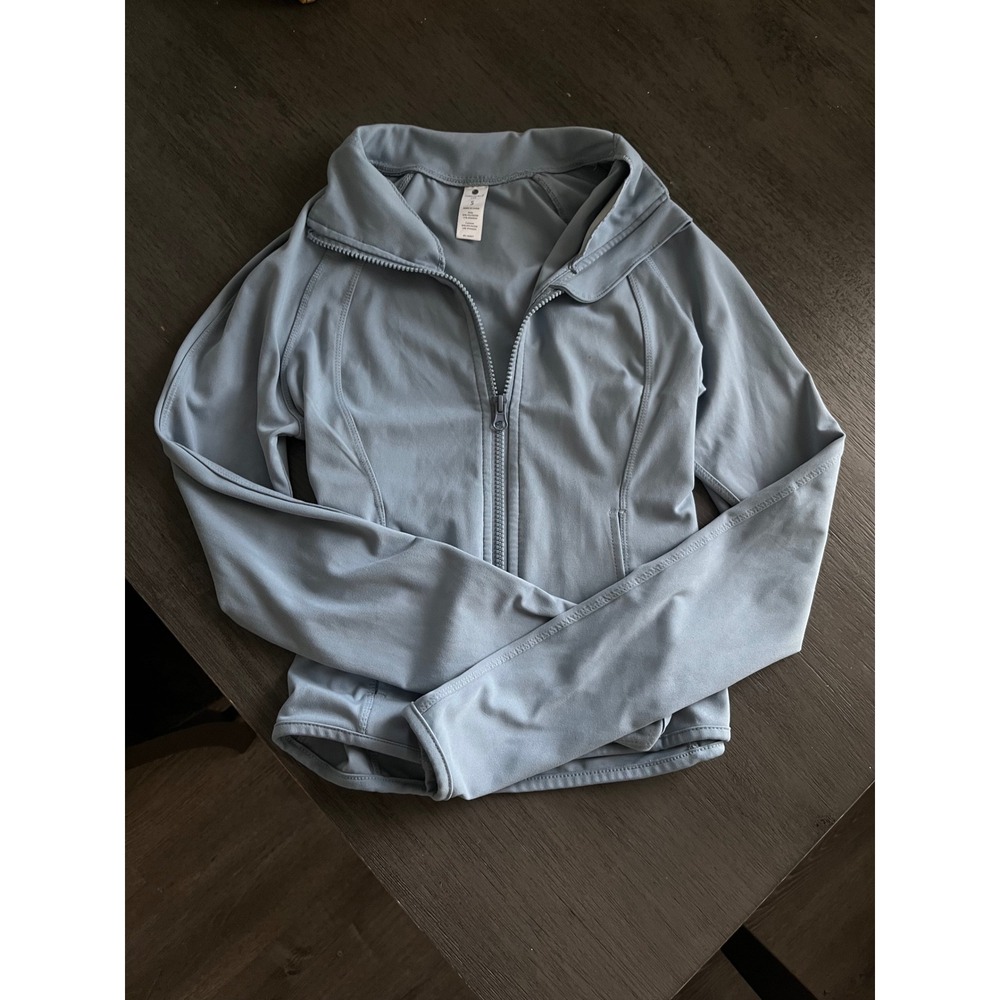 YOGALICIOUS LUX Womens Full Zip Jacket Pastel Blue Gym Golf Thumbholes Small